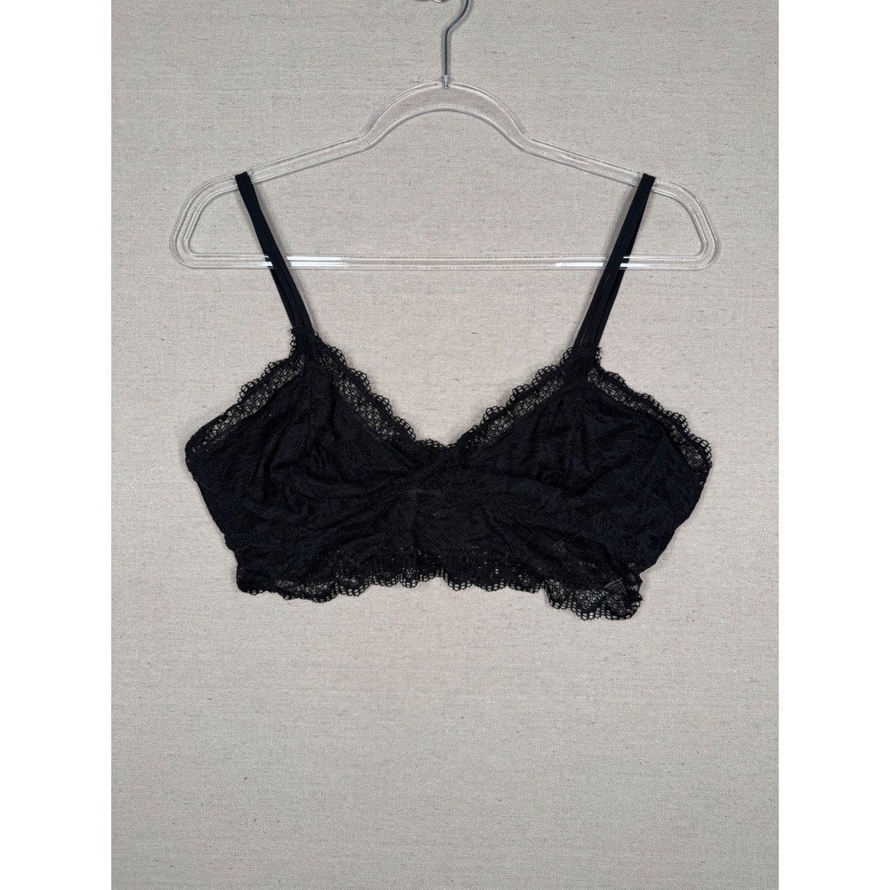Soma Embraceable Lace Bralette Black Wireless Adjustable Straps XL